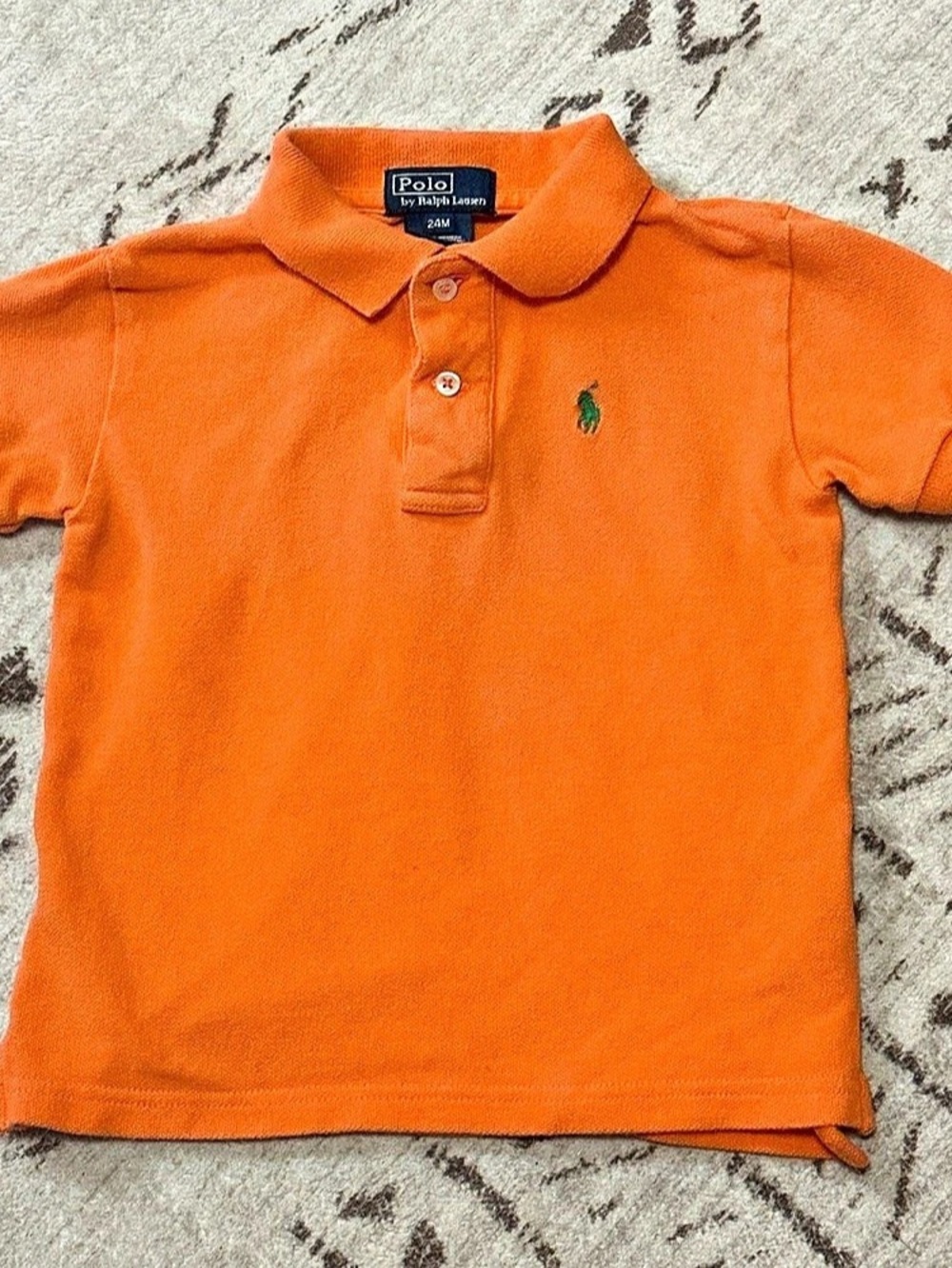 VTG Polo Ralph Lauren Toddler Boys Cotton Polo Shirt Orange 24M